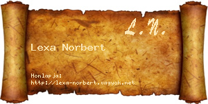 Lexa Norbert névjegykártya